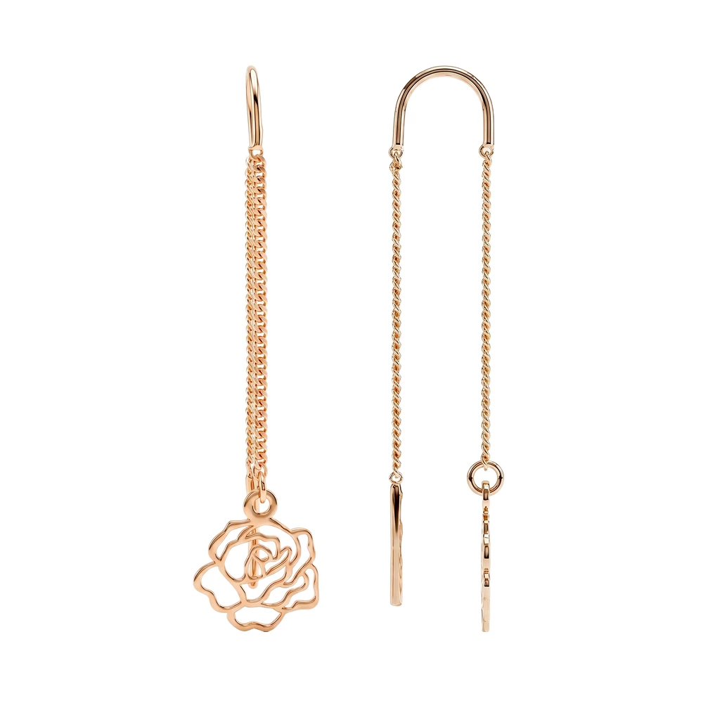 Серьги из красного золота 585 пробы