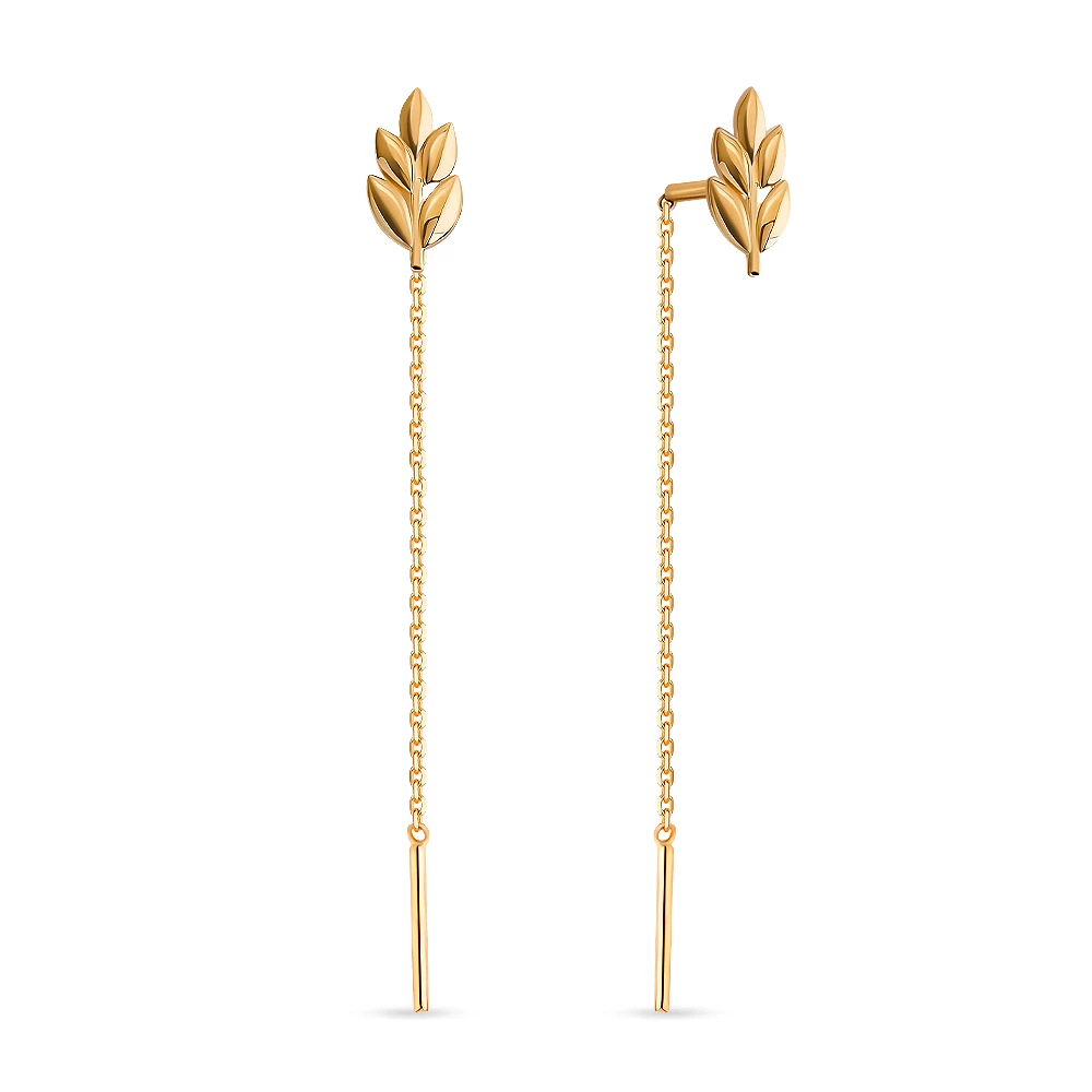 Серьги из красного золота 585 пробы