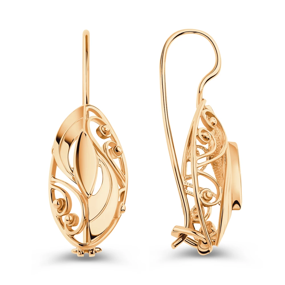 Серьги из красного золота 585 пробы 3
