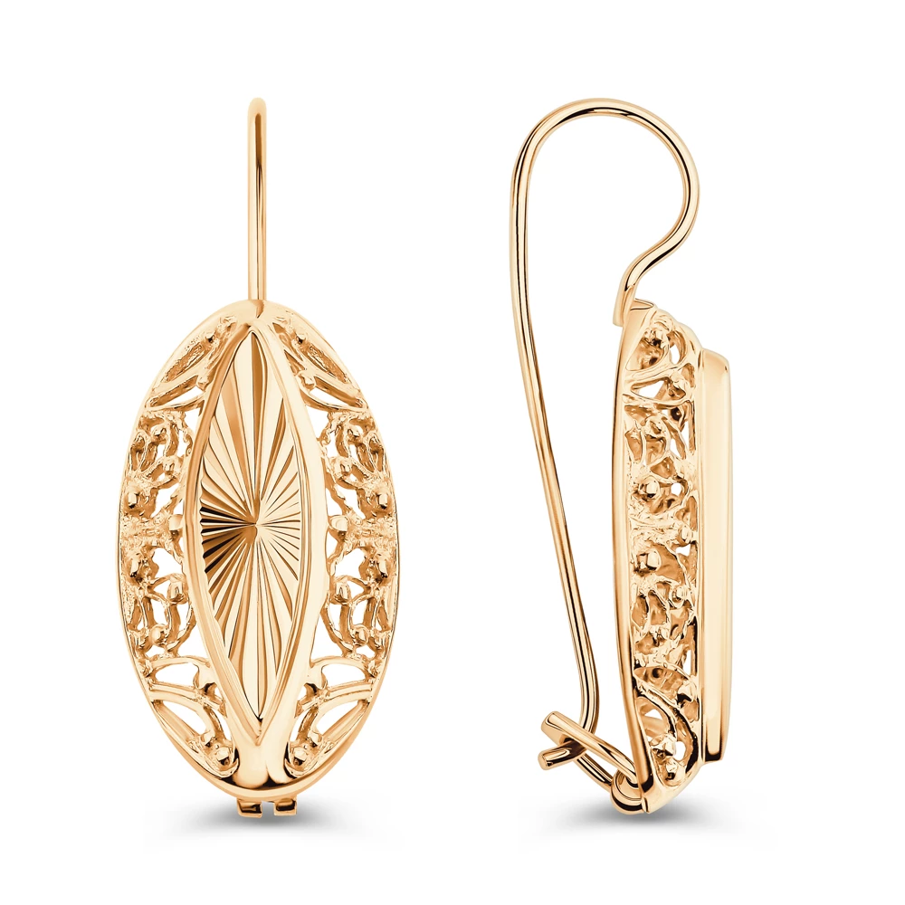 Серьги из красного золота 585 пробы