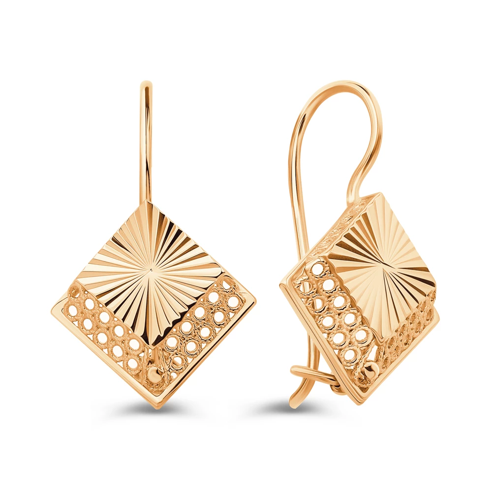 Серьги из красного золота 585 пробы 2