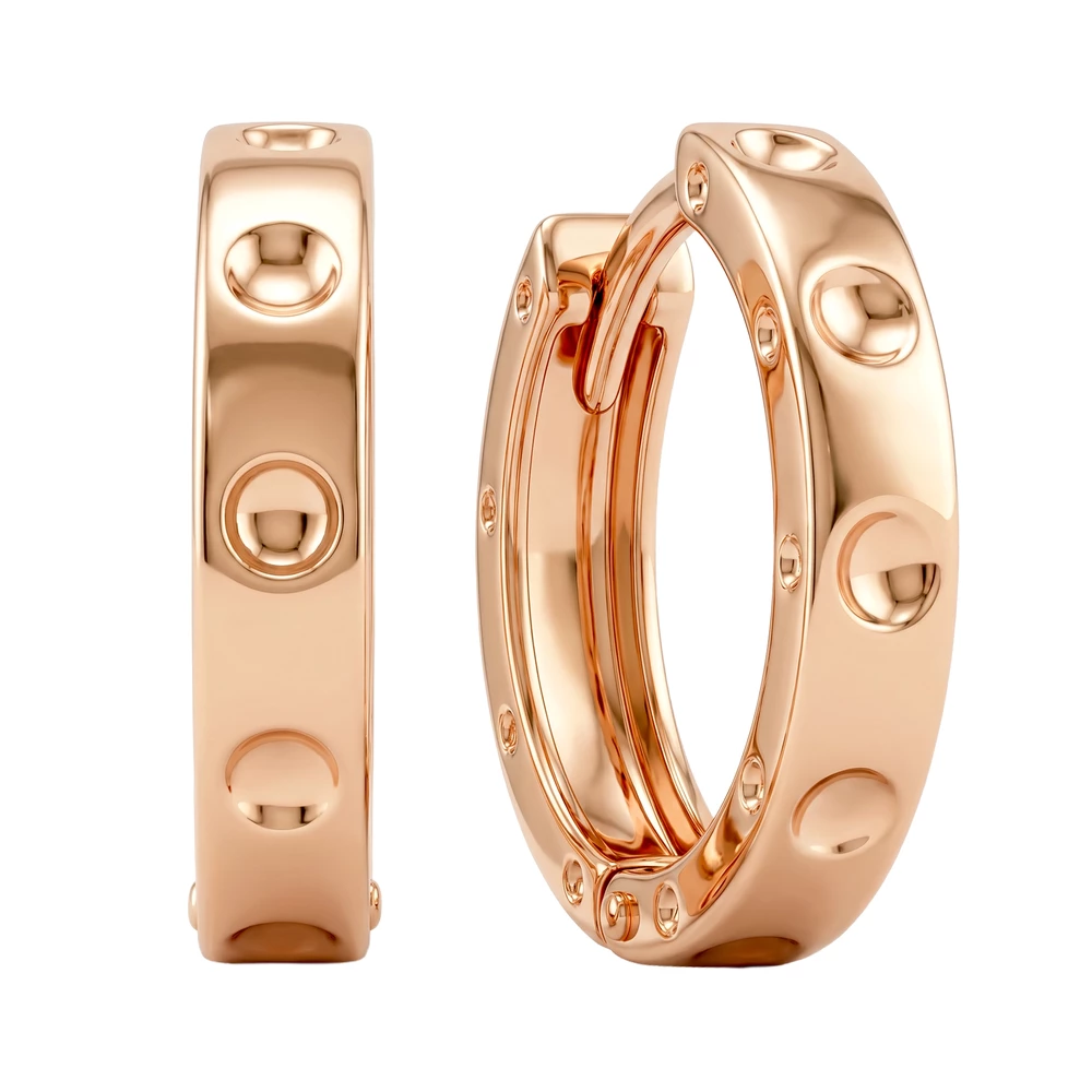 Серьги конго из красного золота 585 пробы