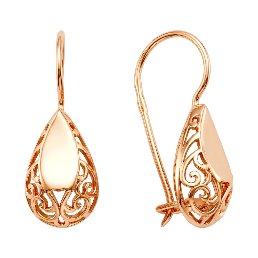 Серьги из красного золота 375 пробы