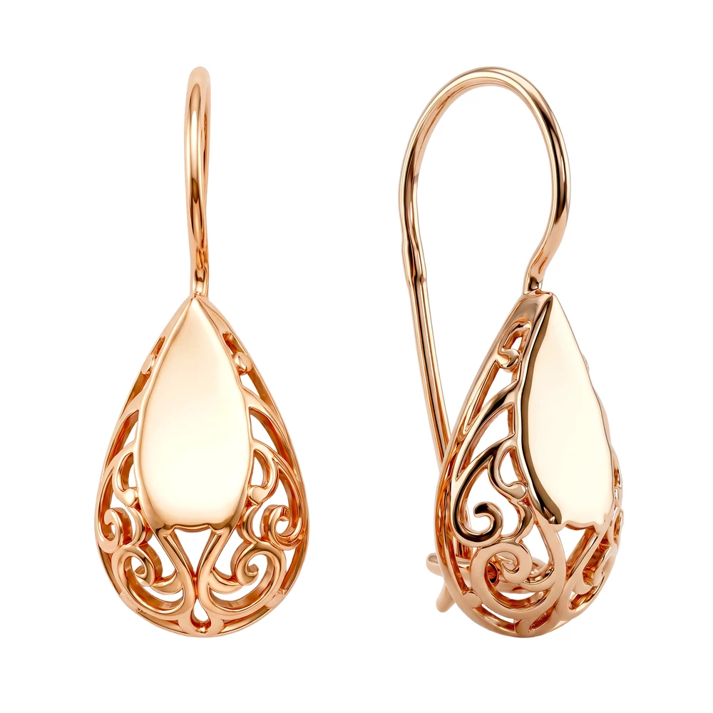 Серьги из красного золота 375 пробы