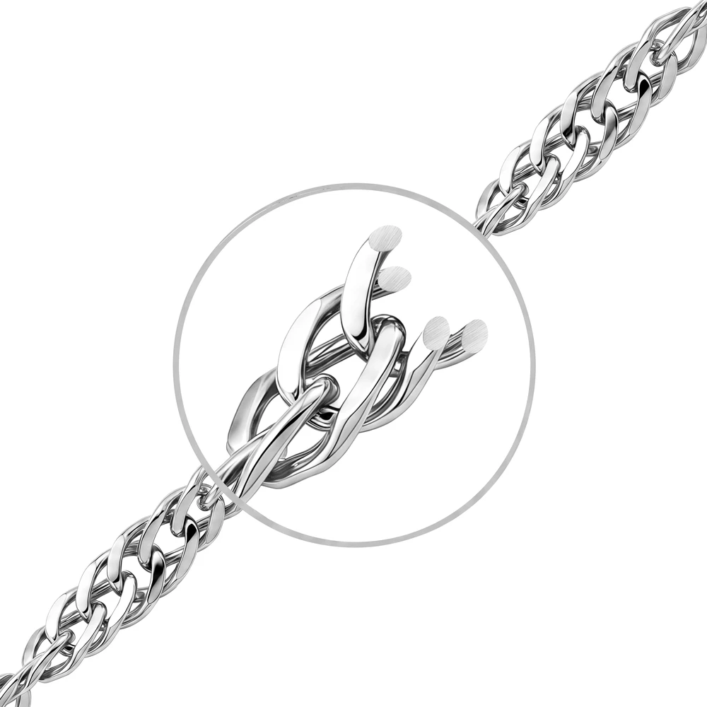 Цепь сингапур из белого золота 585 пробы