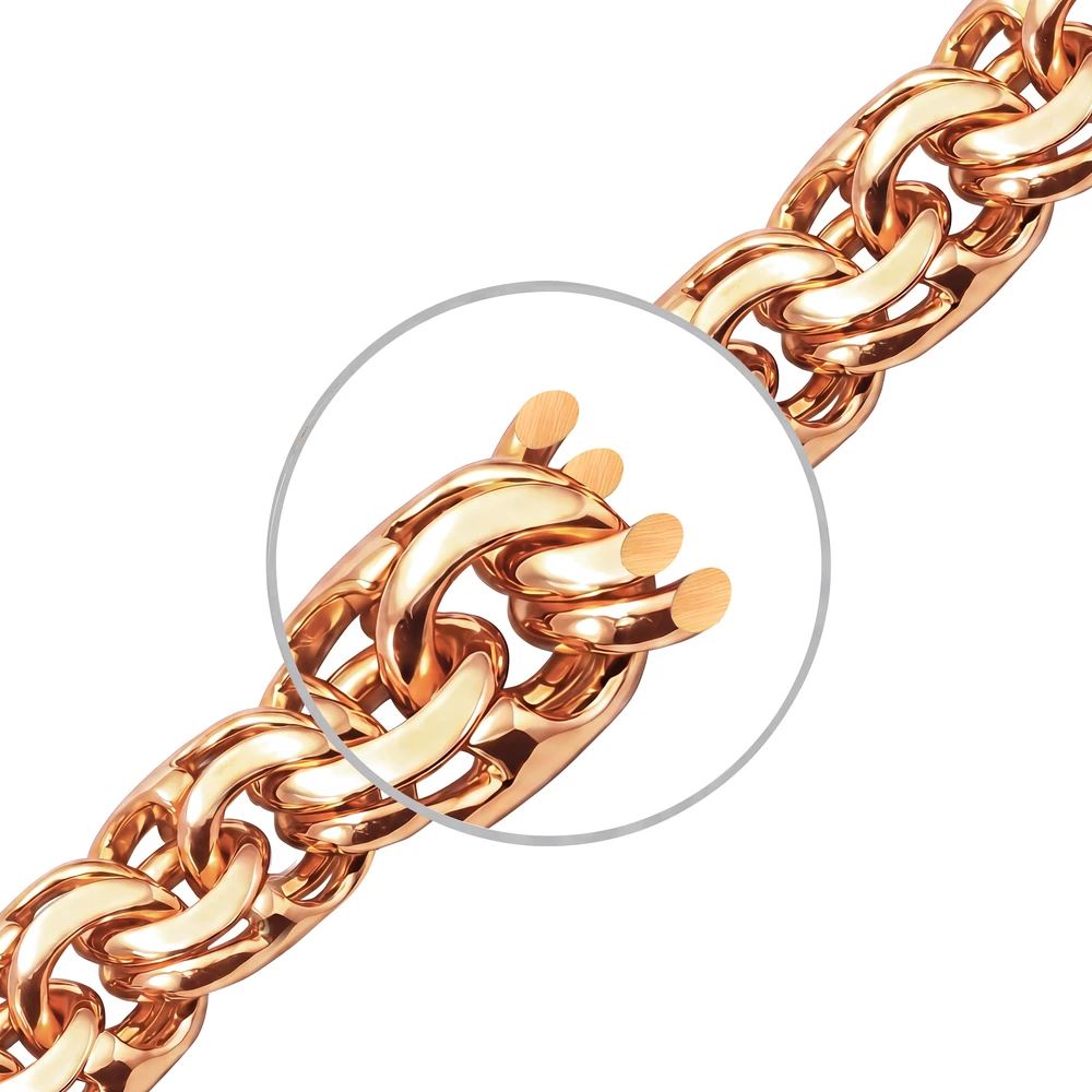 Цепь бисмарк из красного золота 585 пробы