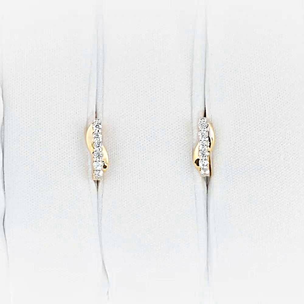 Серьги детские с фианитами из красного золота 585 пробы 1