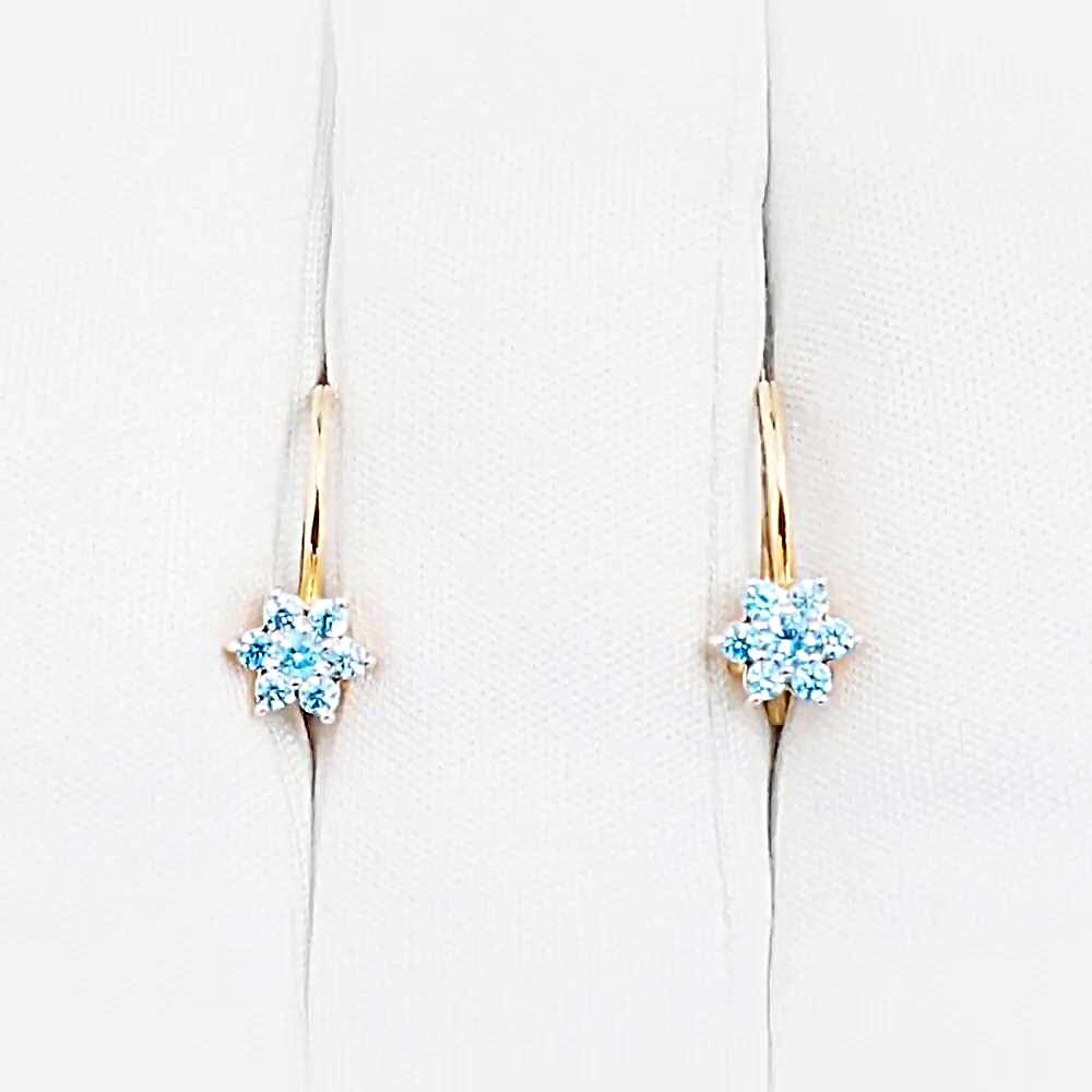 Серьги детские с фианитами из красного золота 375 пробы 1