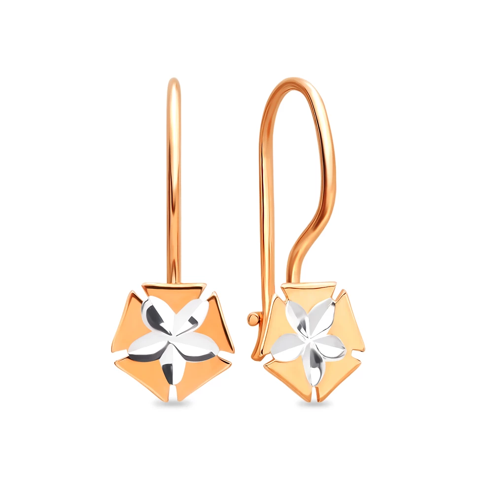 Серьги детские из красного золота 585 пробы 2