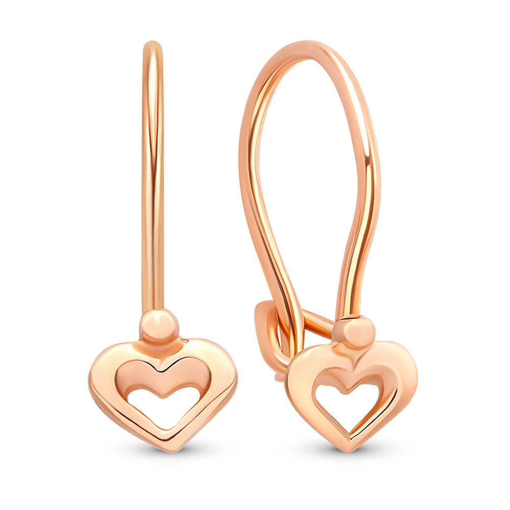 Серьги детские из красного золота 585 пробы 2