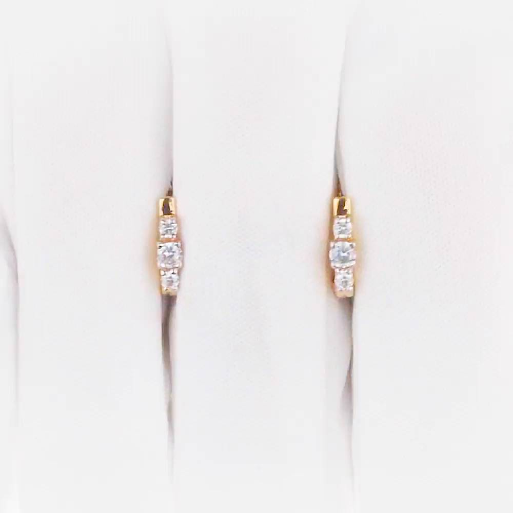 Серьги детские с фианитами из красного золота 375 пробы 1