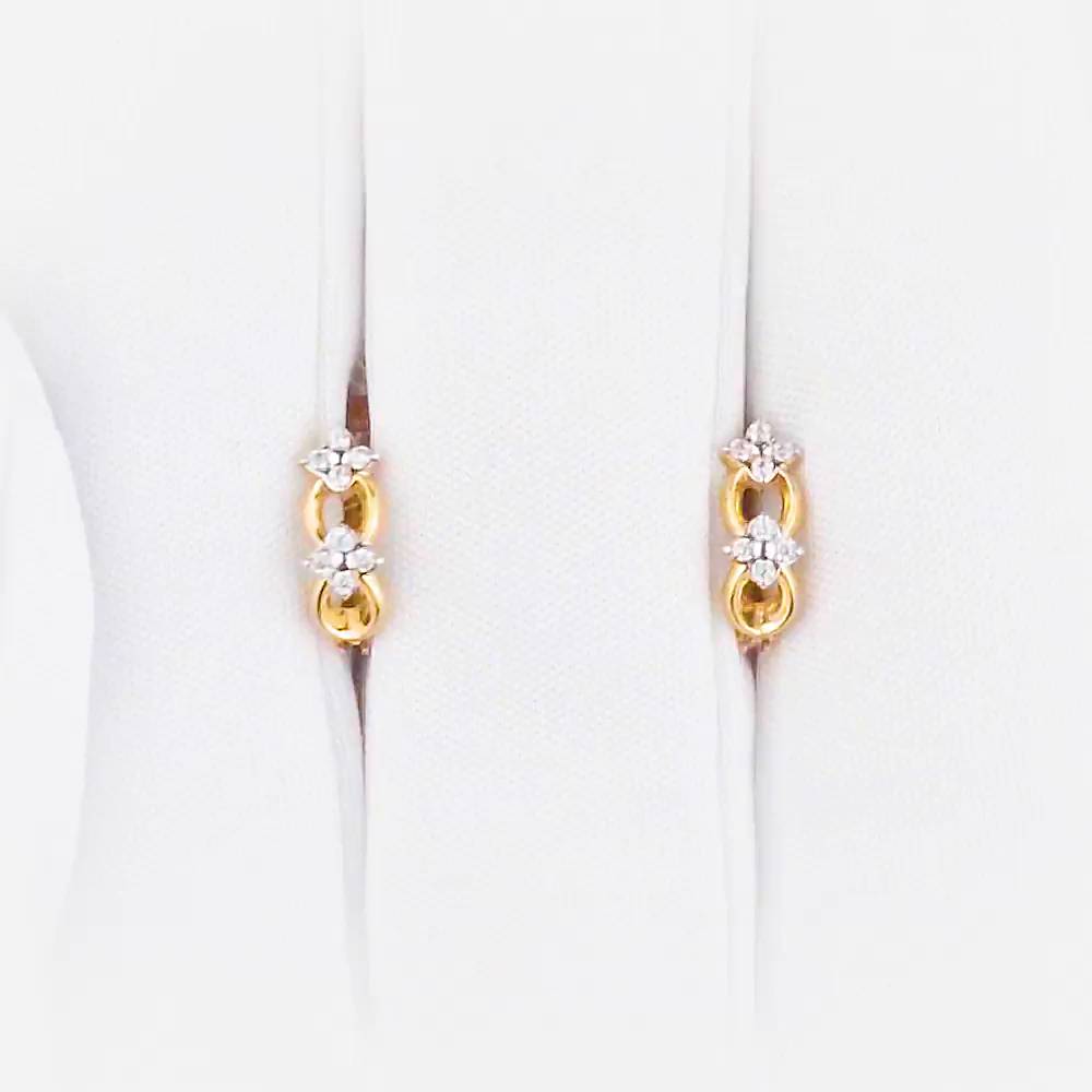Серьги детские с фианитами из красного золота 375 пробы 1