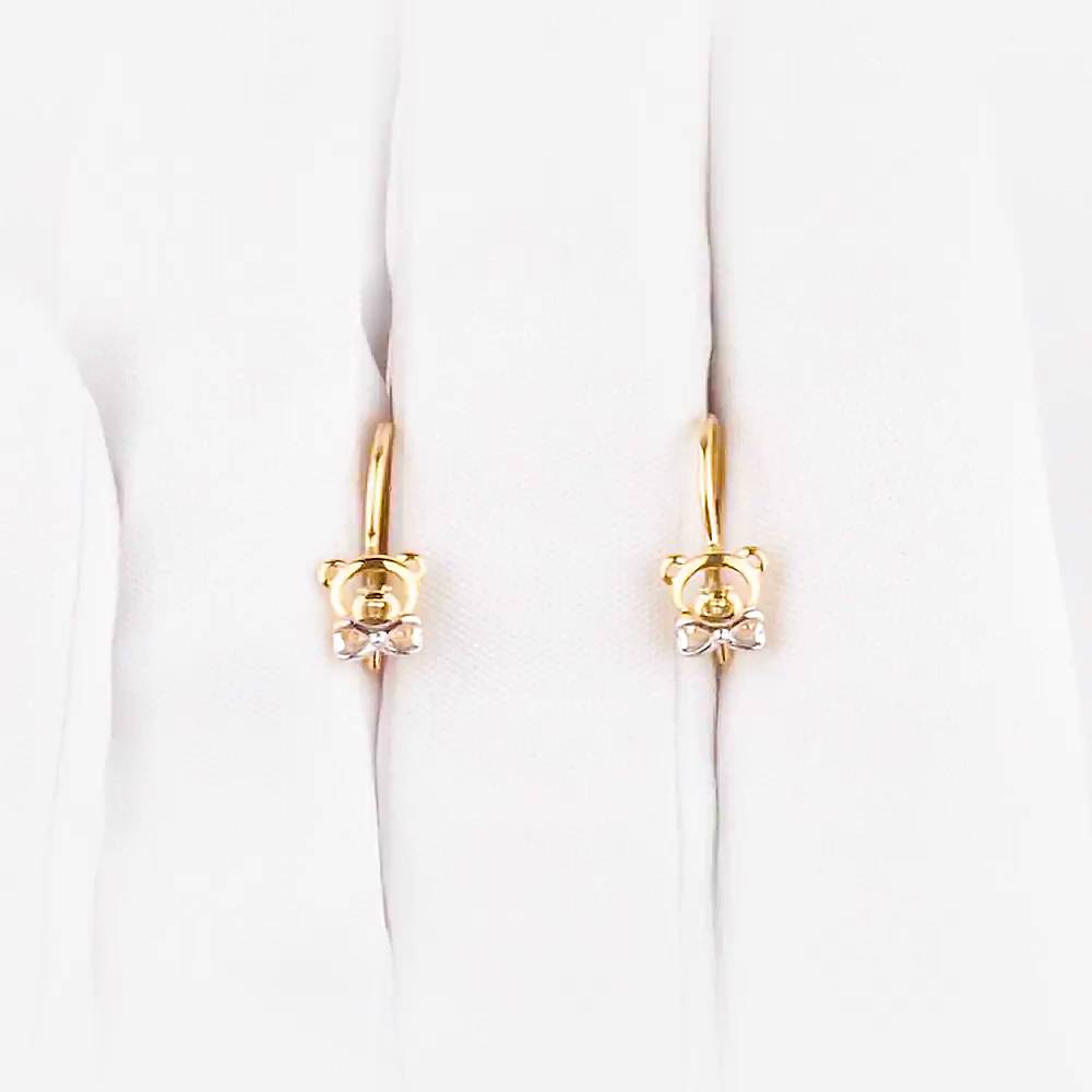 Серьги  Мишка детские из красного золота 375 пробы 1