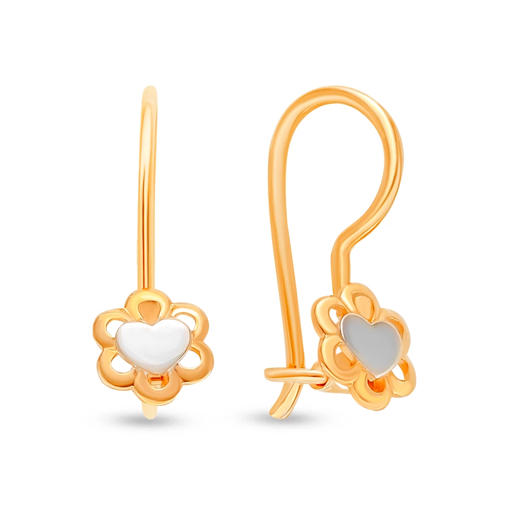Серьги детские из красного золота 585 пробы 1