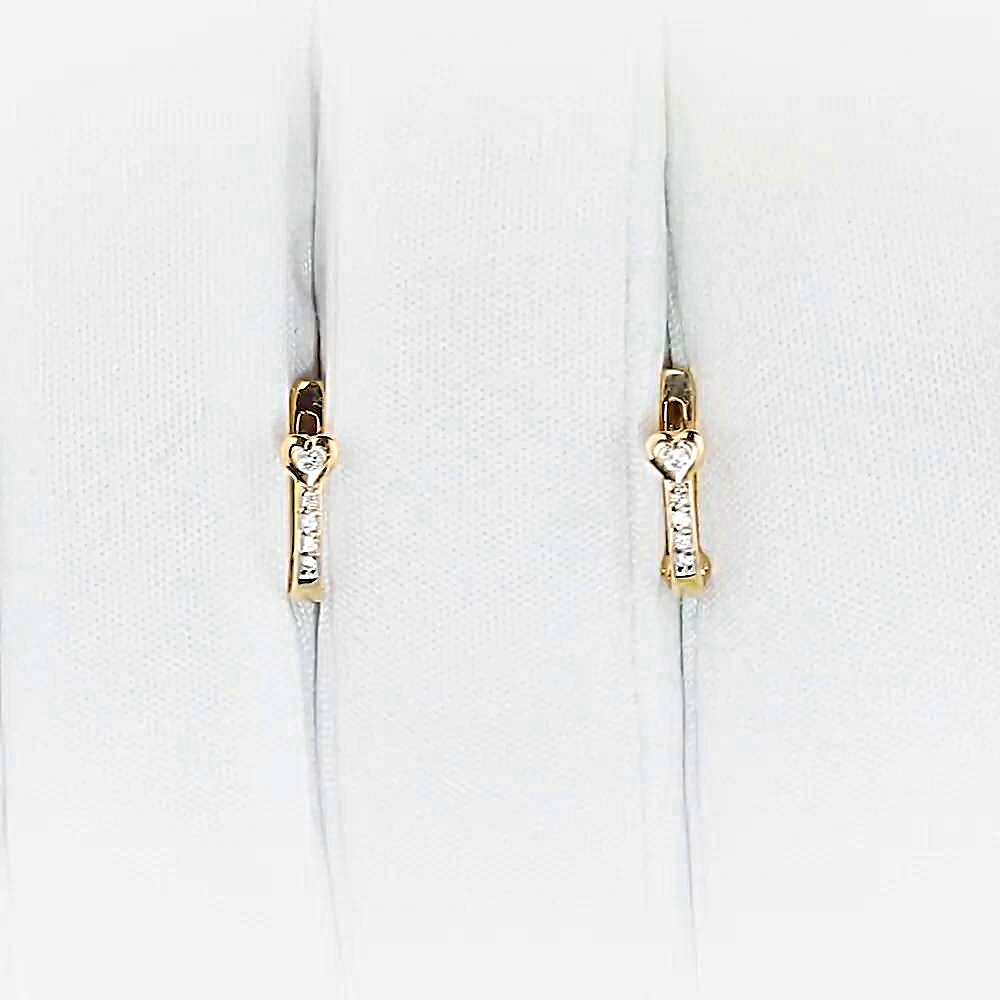 Серьги детские с фианитами из красного золота 375 пробы 1