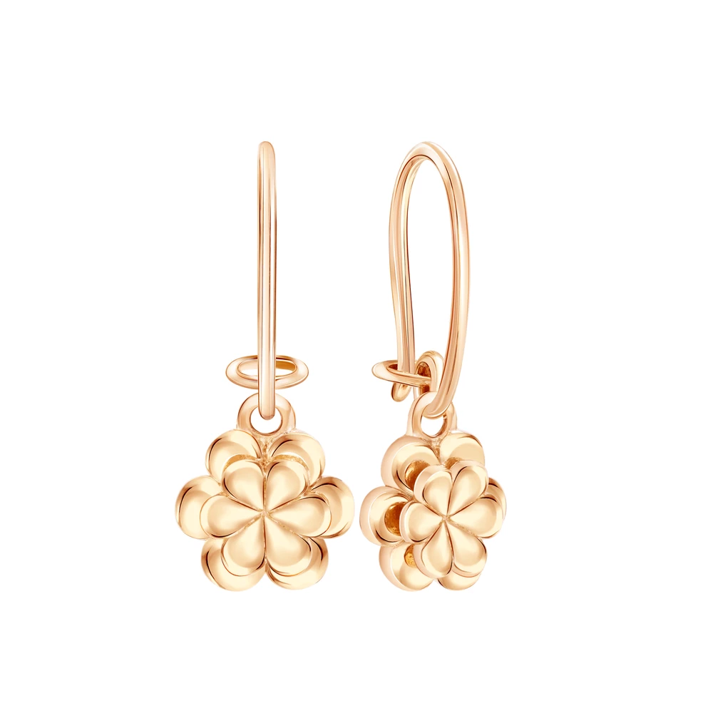 Серьги детские из красного золота 585 пробы 1