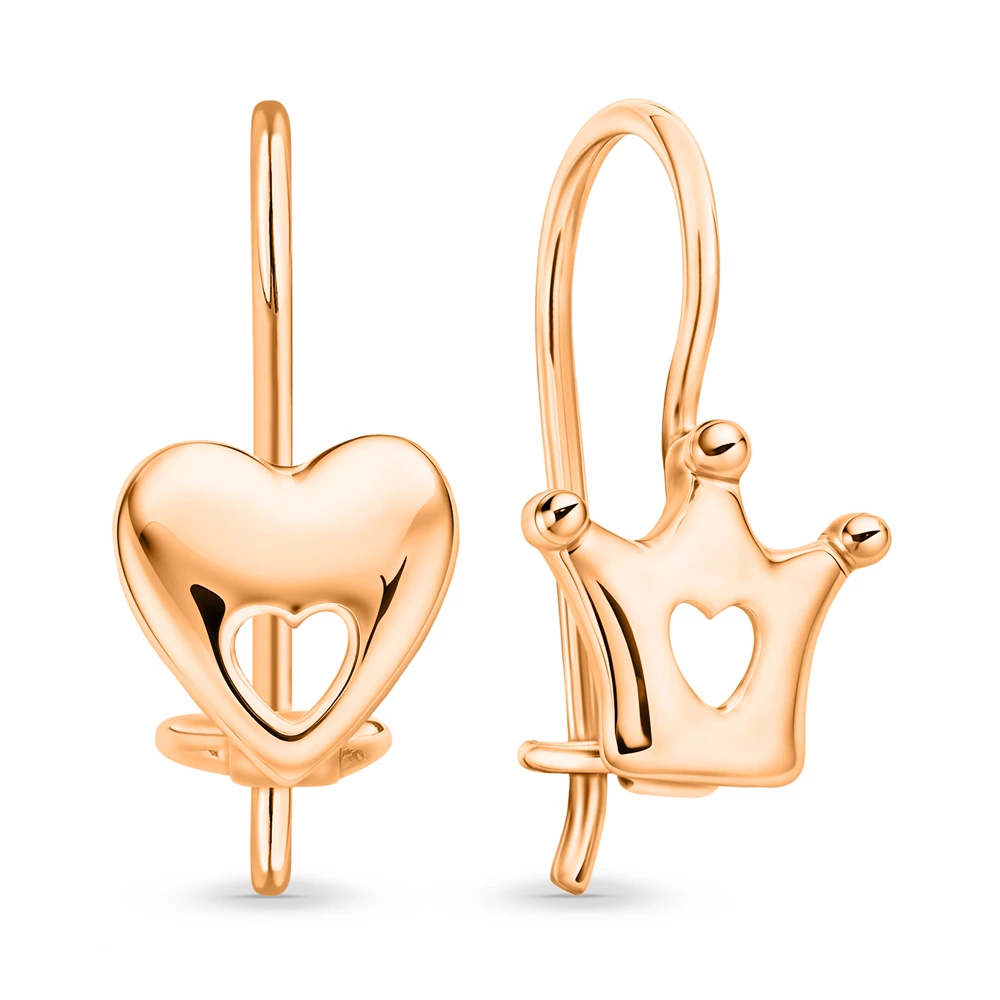 Серьги детские из красного золота 375 пробы 1