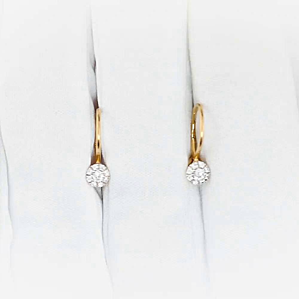 Серьги детские с фианитами из красного золота 375 пробы 1