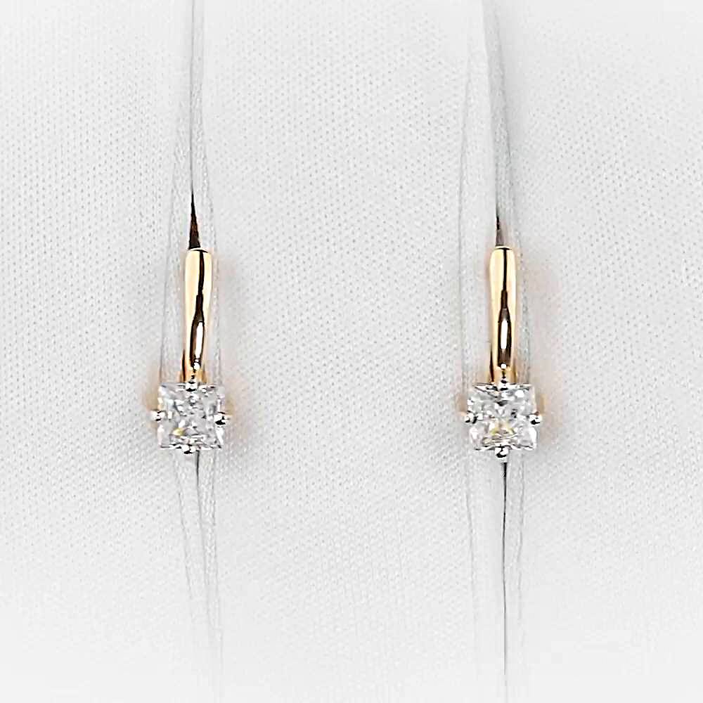 Серьги детские с фианитами из красного золота 375 пробы 1