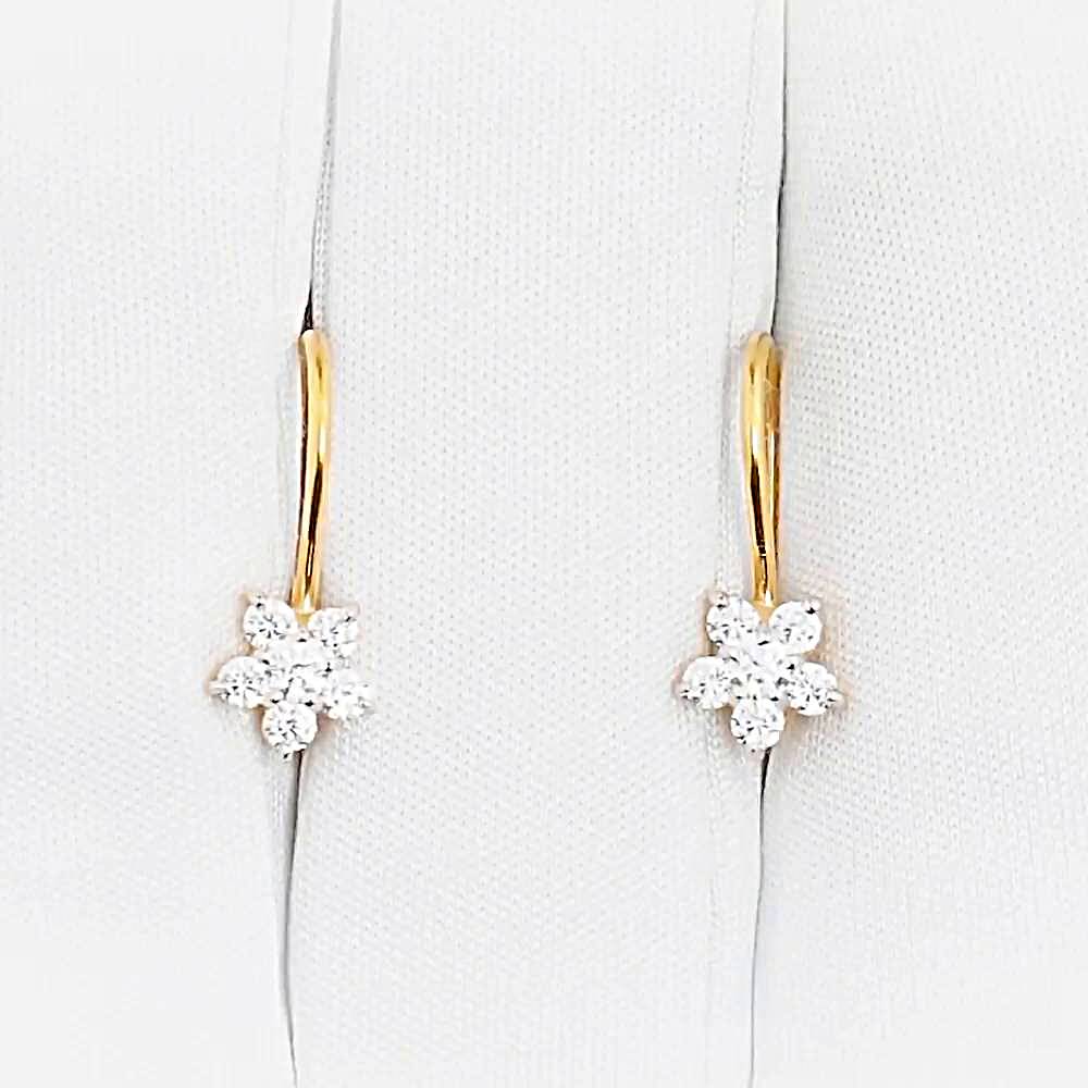 Серьги детские с фианитами из красного золота 375 пробы 1