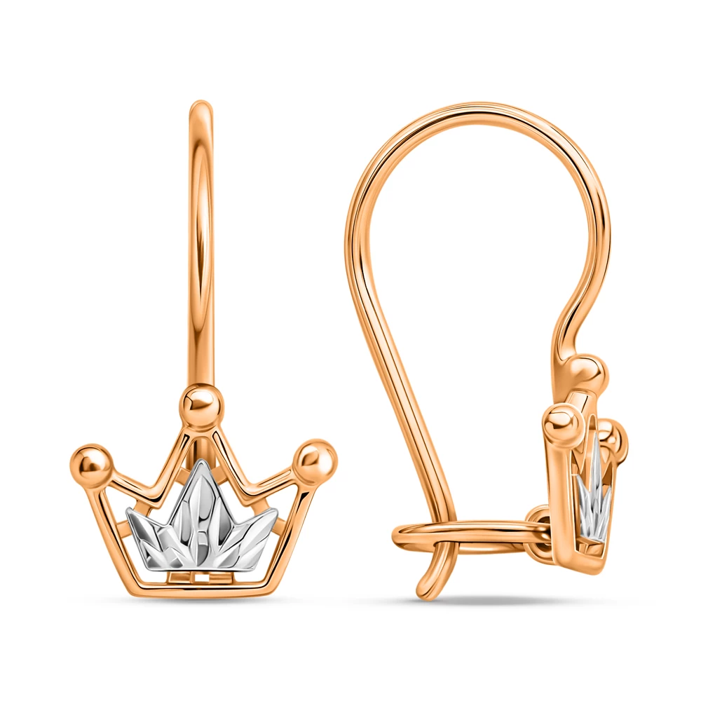 Серьги детские из красного золота 585 пробы 3