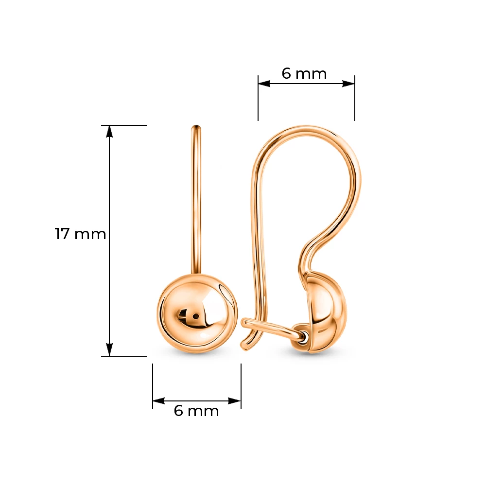 Серьги детские из красного золота 585 пробы 3