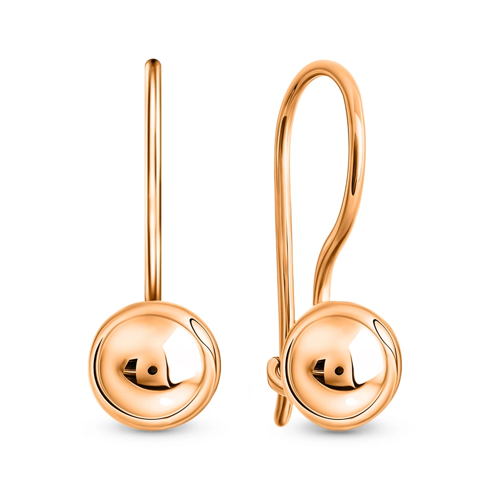 Серьги детские из красного золота 585 пробы 1