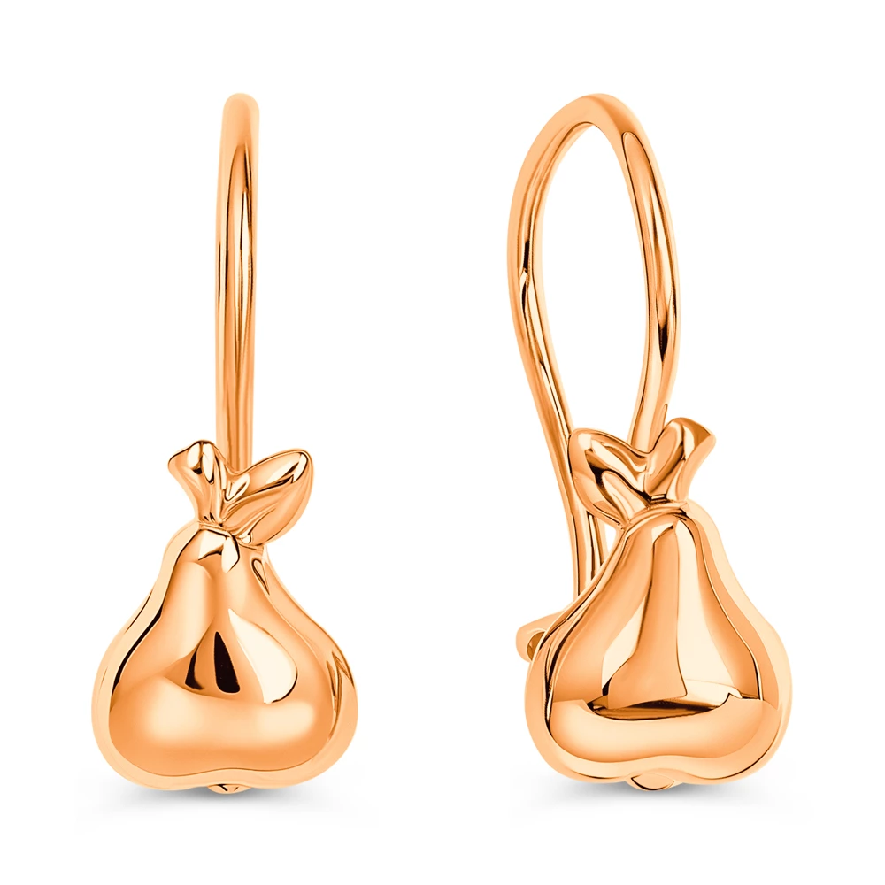 Серьги детские из красного золота 585 пробы 2