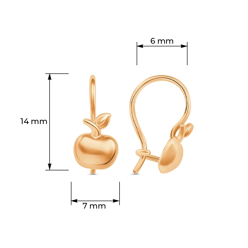 Серьги детские из красного золота 585 пробы 4