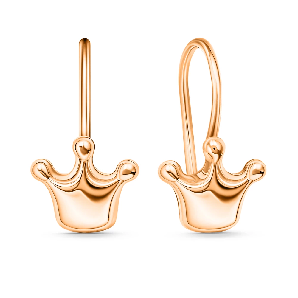 Серьги детские из красного золота 585 пробы 2