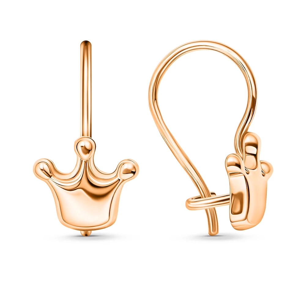 Серьги детские из красного золота 585 пробы 3