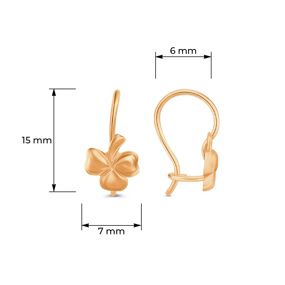 Серьги детские из красного золота 585 пробы 4