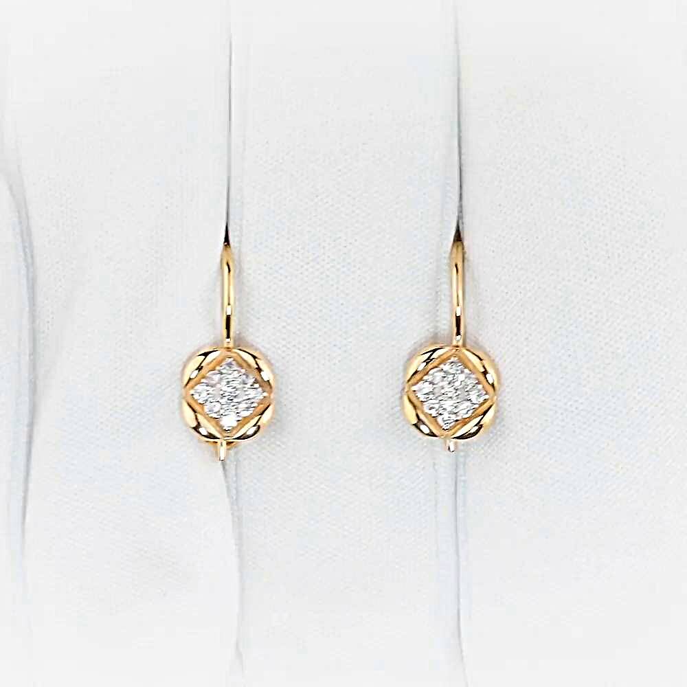 Серьги детские с фианитами из красного золота 375 пробы 1