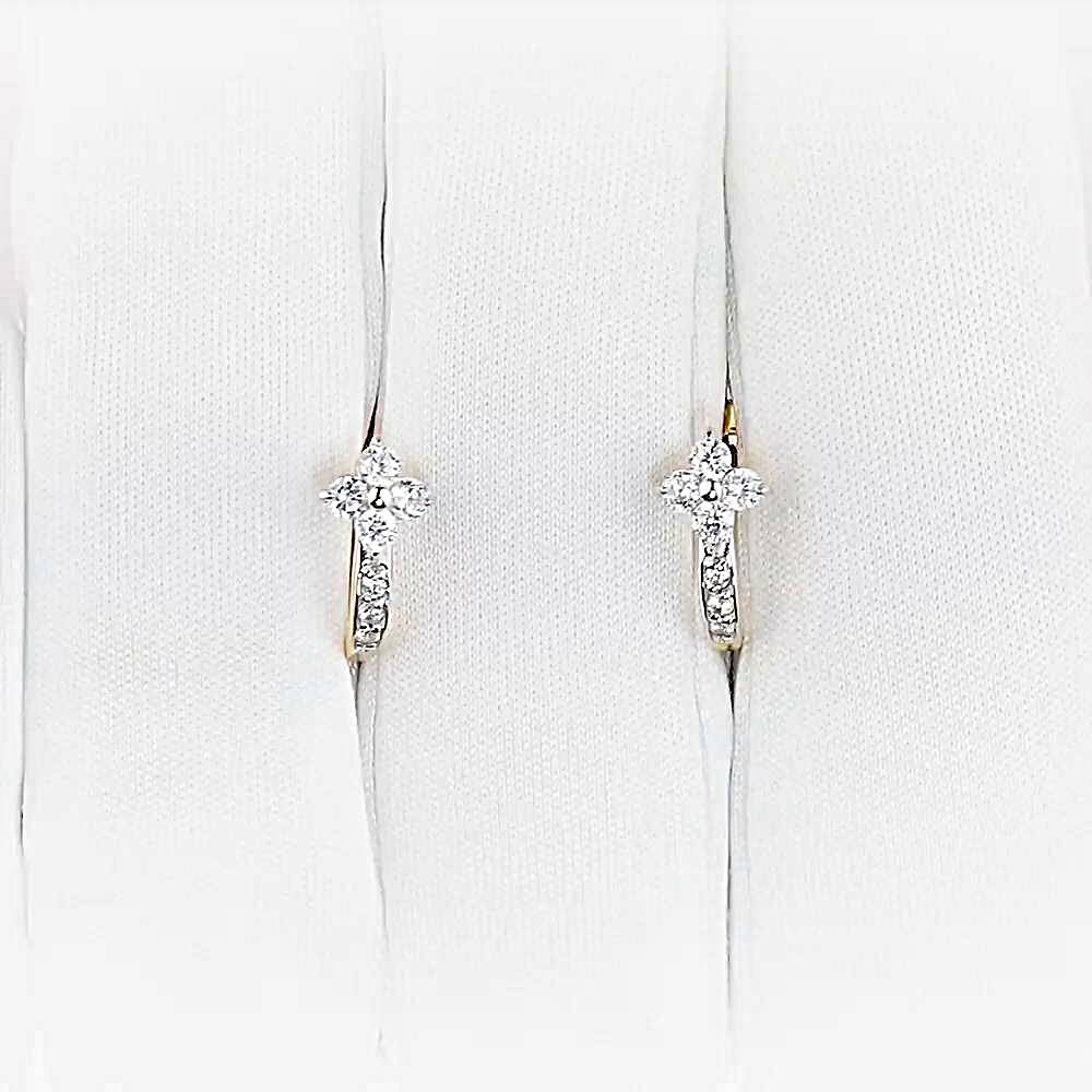 Серьги детские с фианитами из красного золота 375 пробы 1
