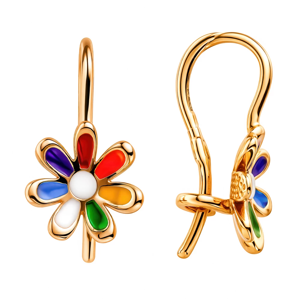 Серьги детские из красного золота 585 пробы 3