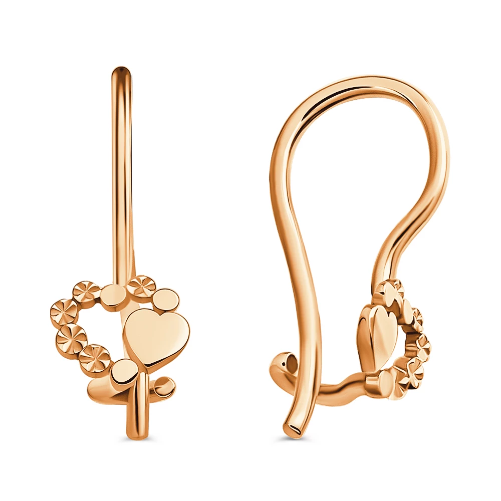 Серьги детские из красного золота 585 пробы 3