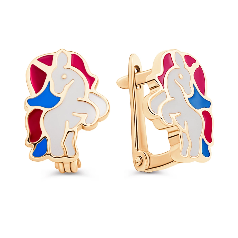 Серьги детские из красного золота 585 пробы 2