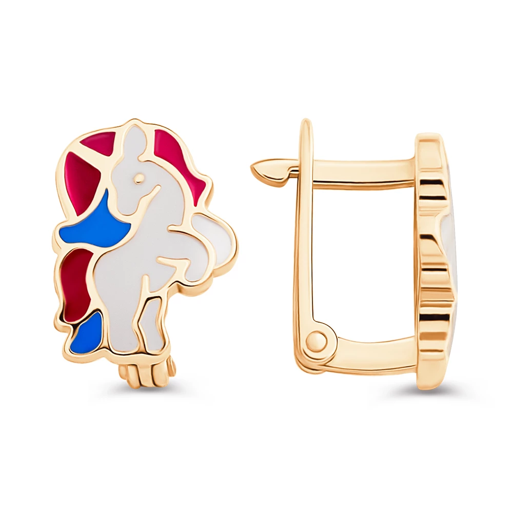 Серьги детские из красного золота 585 пробы 3