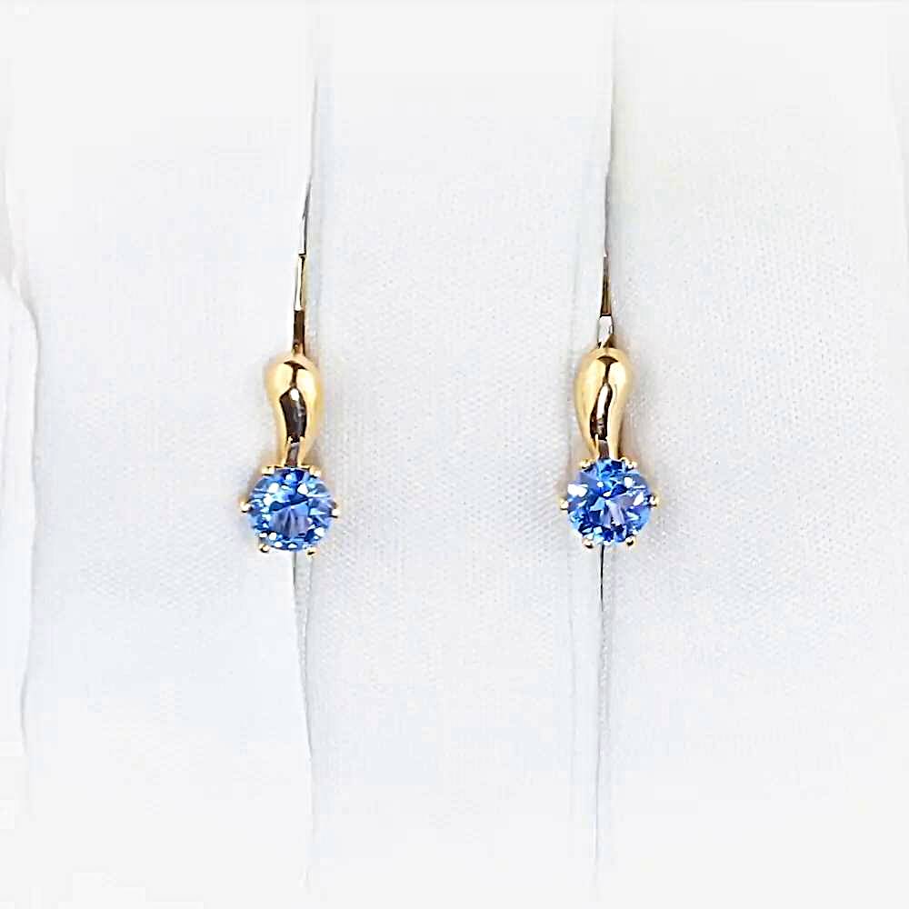 Серьги детские с фианитами из красного золота 375 пробы 1