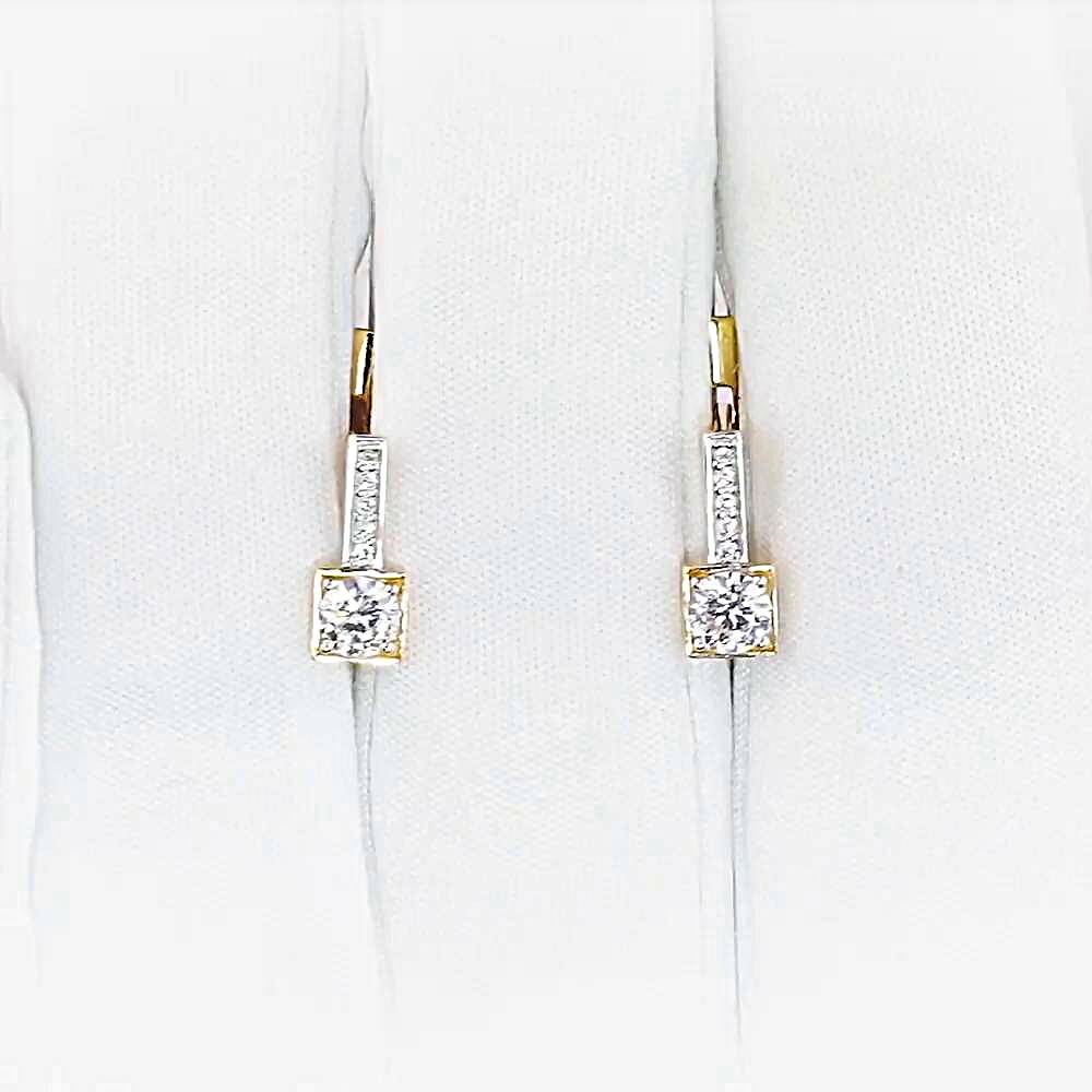 Серьги детские с фианитами из красного золота 375 пробы 1