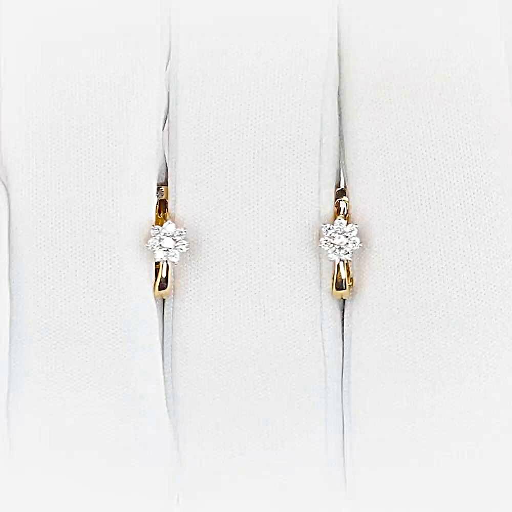 Серьги детские с фианитами из красного золота 375 пробы 1
