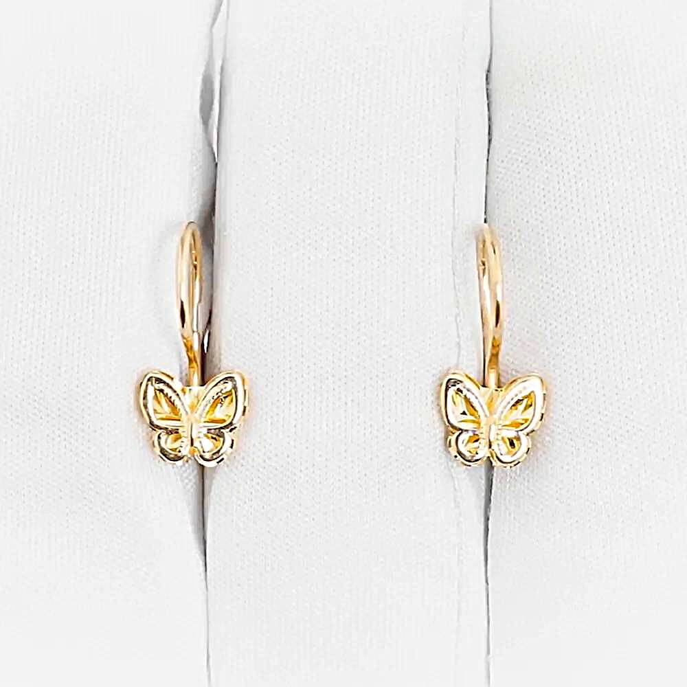 Серьги детские из красного золота 585 пробы 1