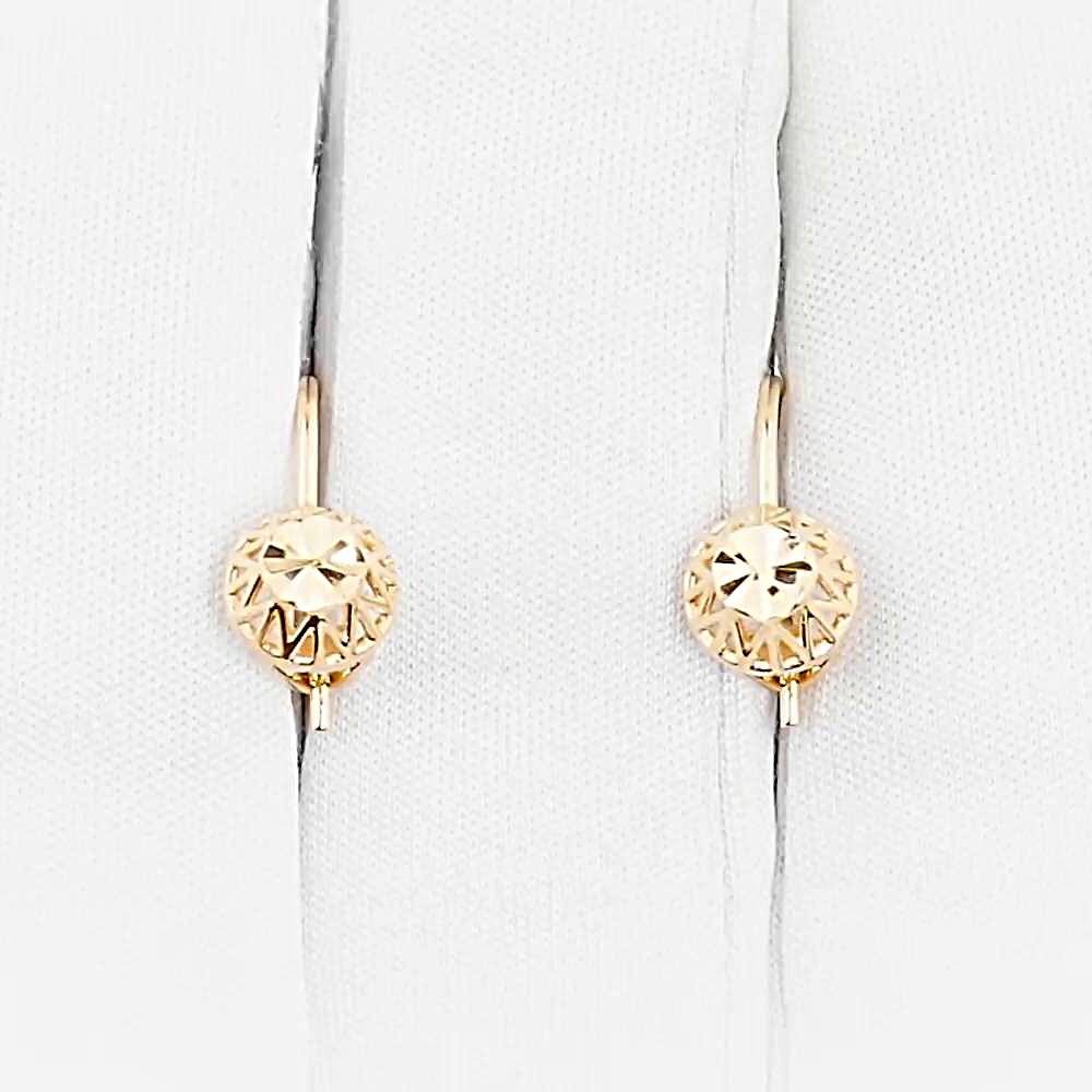 Серьги детские из красного золота 585 пробы 1