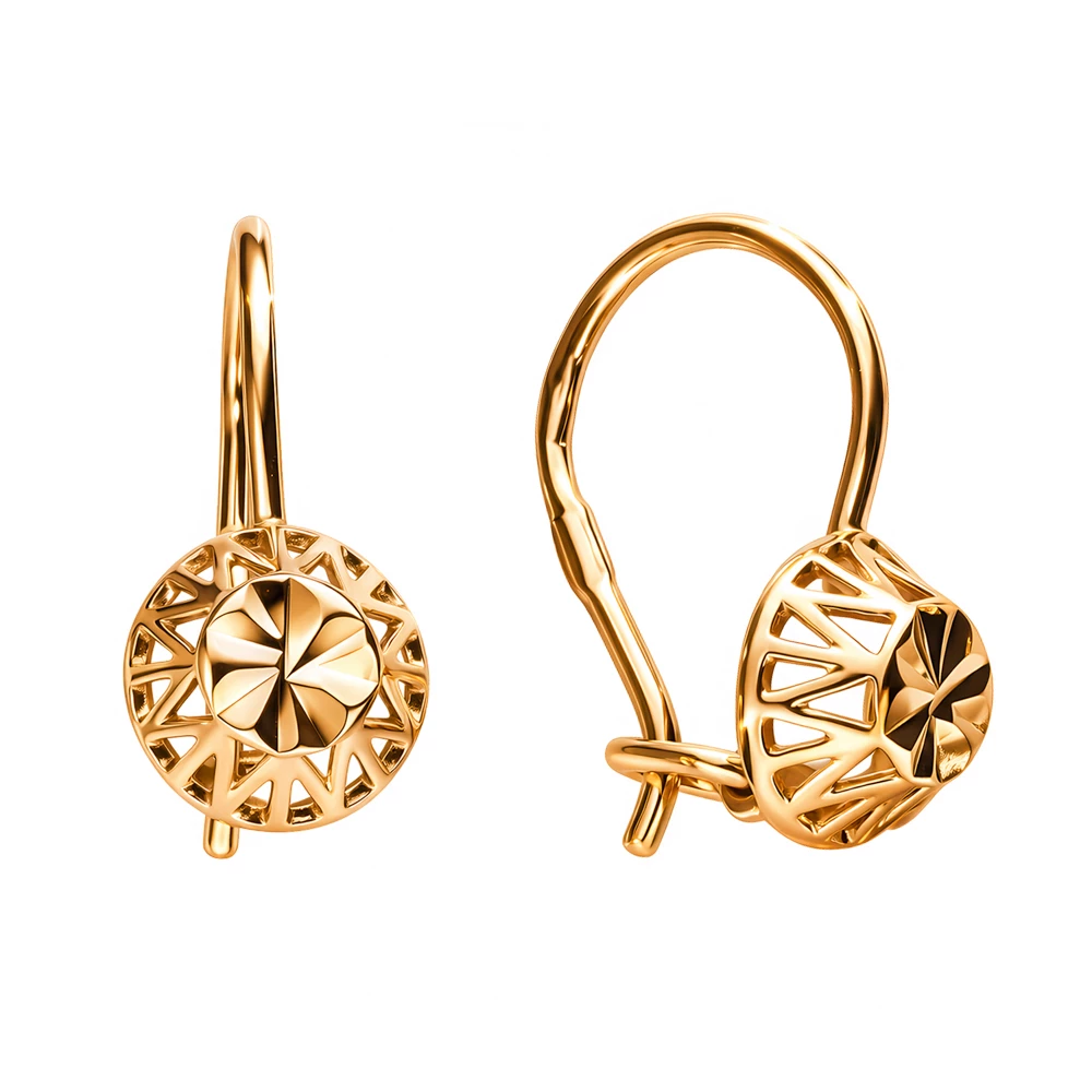 Серьги детские из красного золота 375 пробы 2
