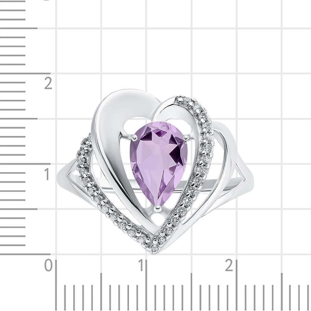 Кольцо с аметистами из серебра 925 пробы 2