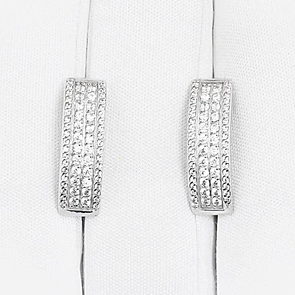 Серьги с фианитом из серебра 925 пробы 1