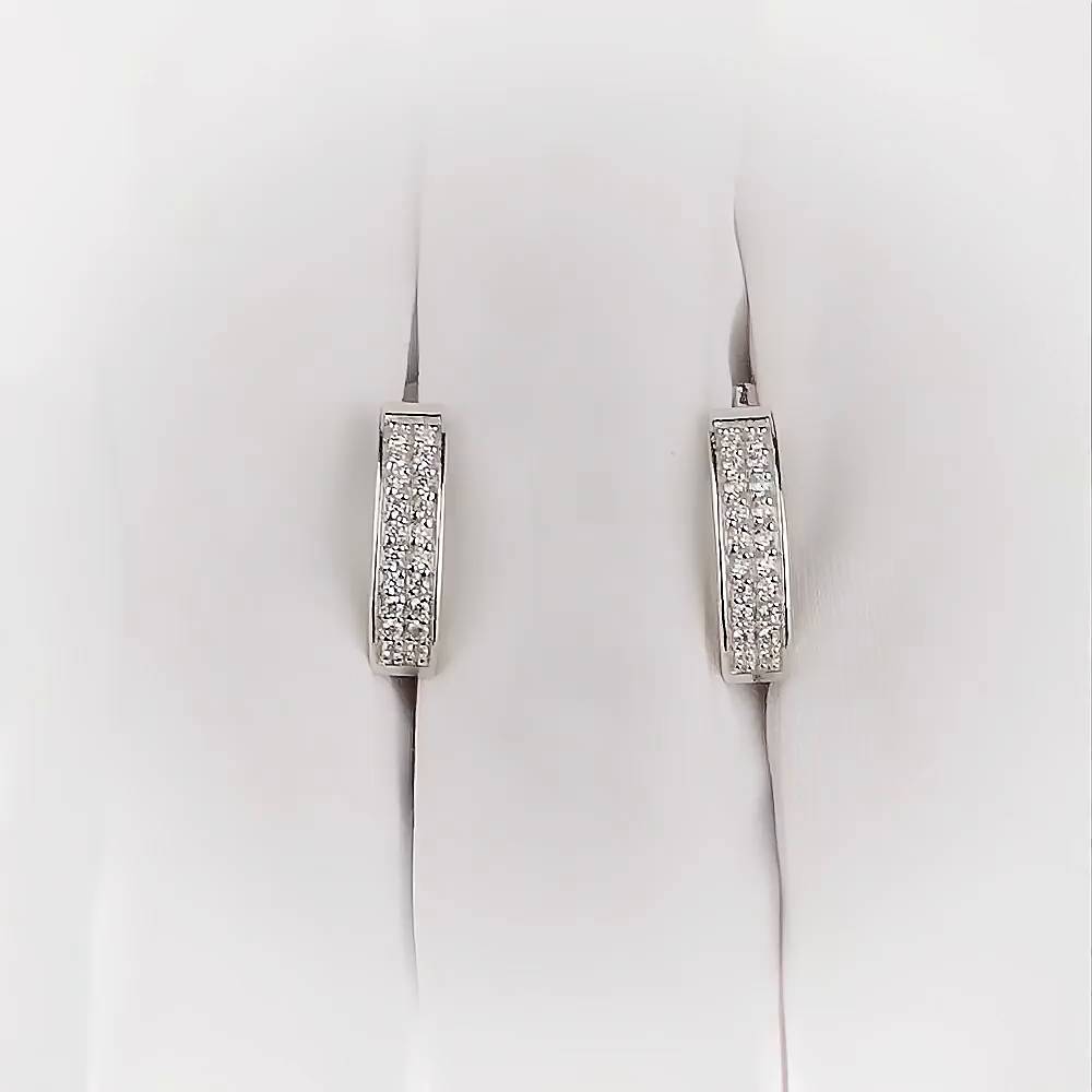 Серьги с фианитами из серебра 925 пробы 1