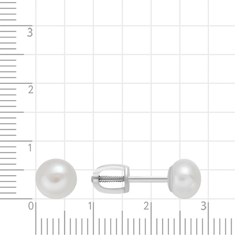 Серьги с культивированным жемчугом из серебра 925 пробы