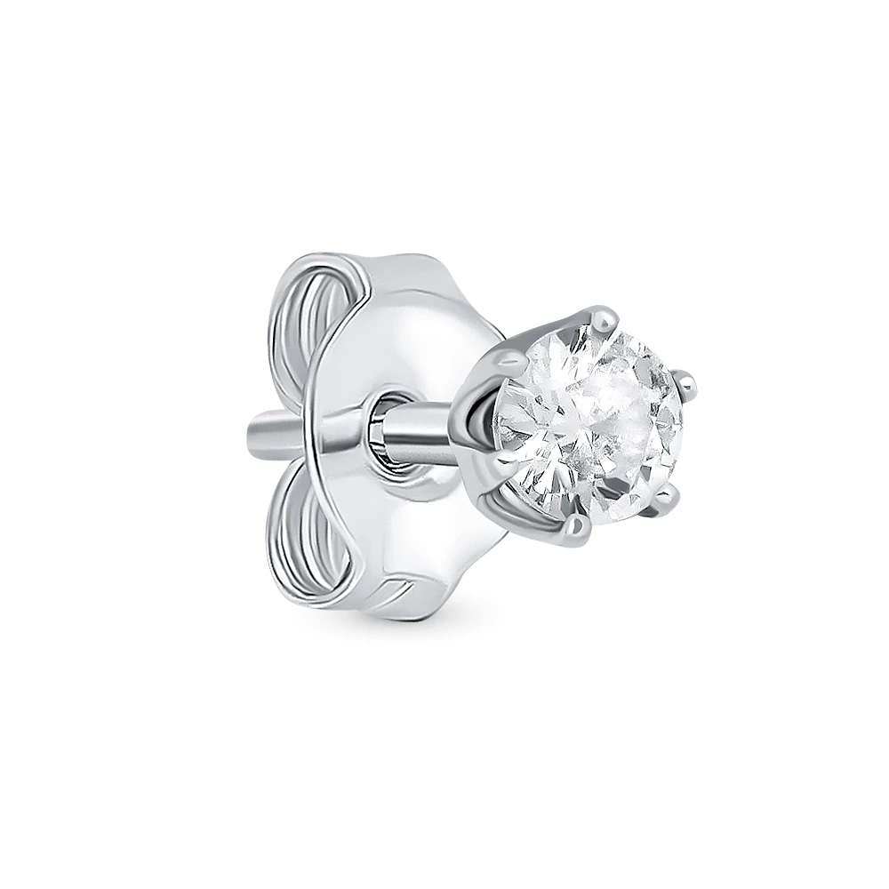 Серьга с фианитом из серебра 925 пробы 2