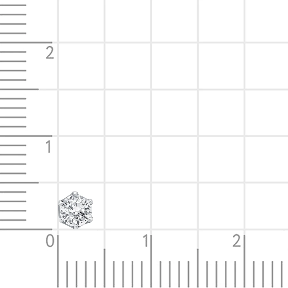 Серьга с фианитом из серебра 925 пробы 3